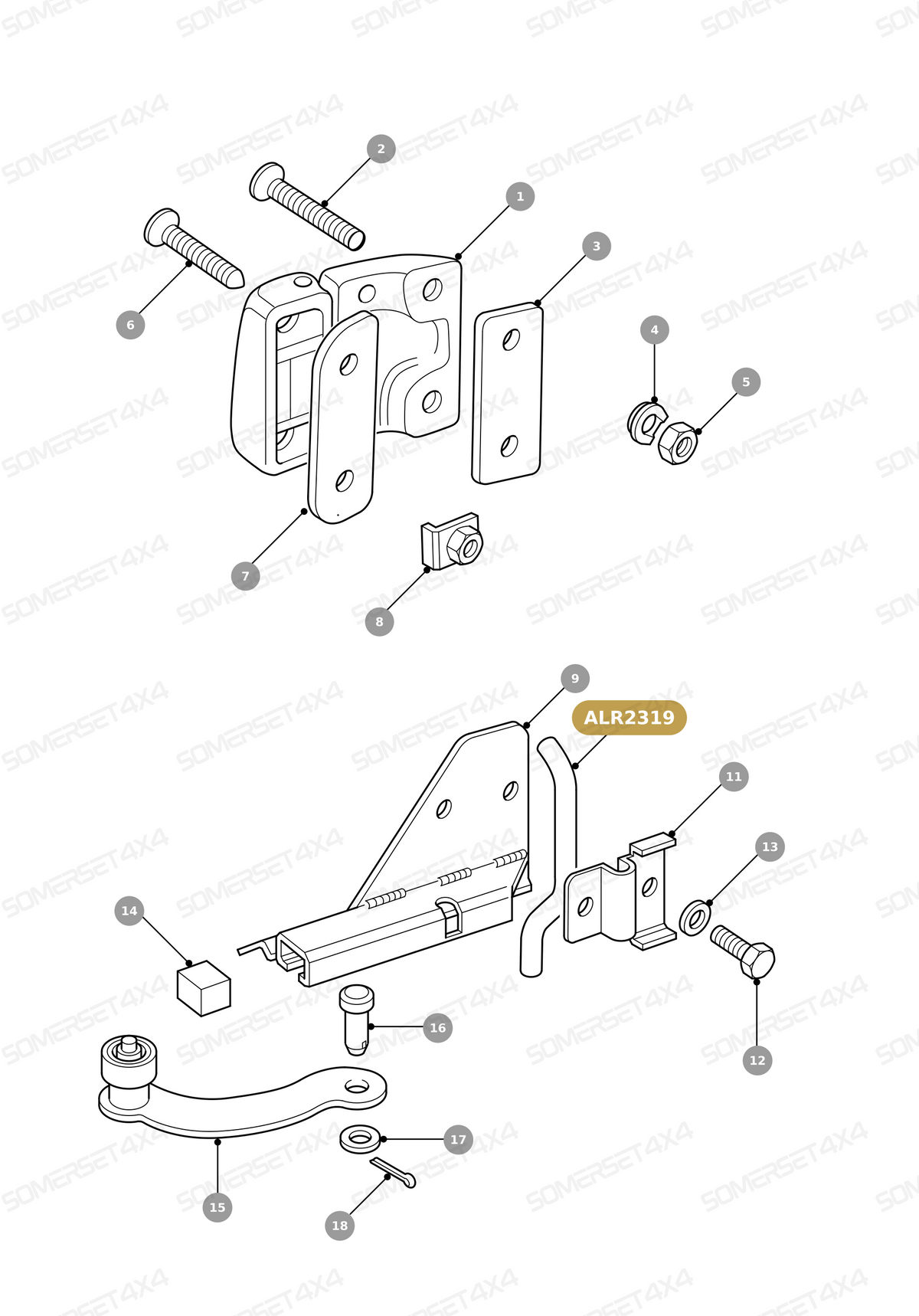 ALR2319 LAND ROVER - TORSION BAR LH From ALLMAKES