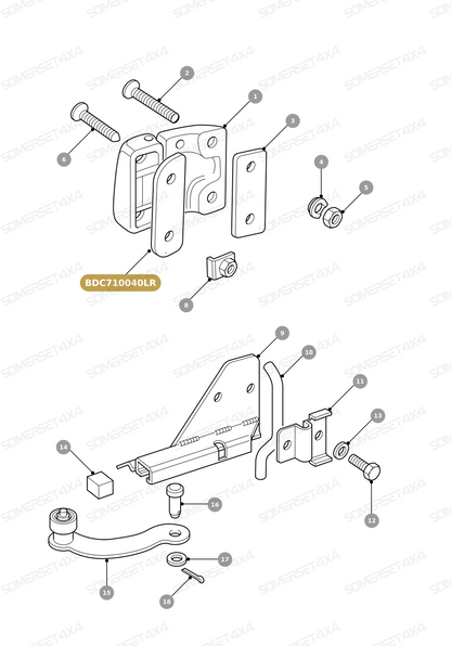 BDC710040LR GENUINE LAND ROVER - SPACER - HINGE
