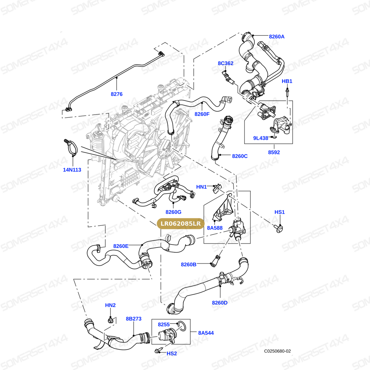 LR062085LR GENUINE LAND ROVER - THERMOSTAT AND HOUSING