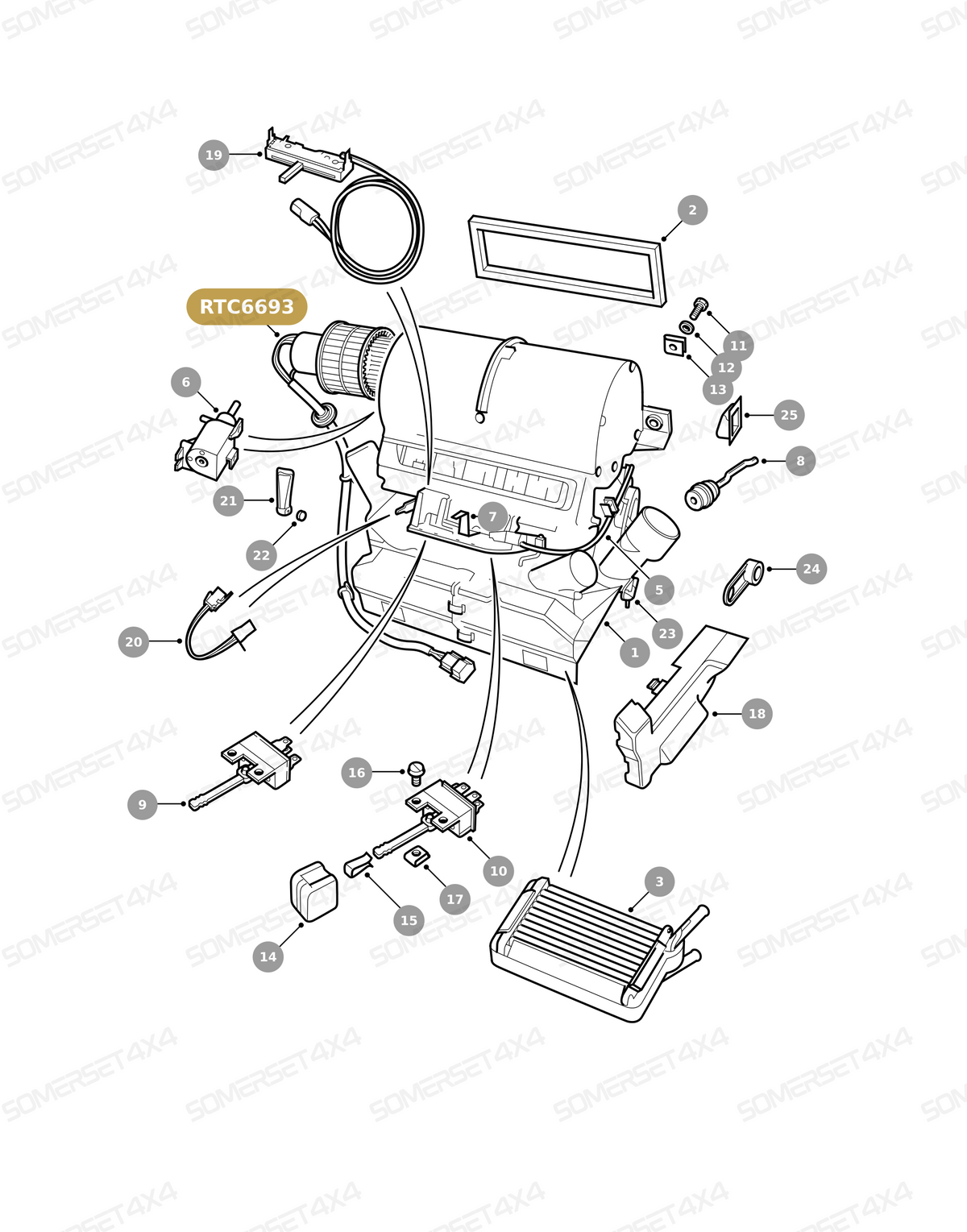 RTC6693 LAND ROVER - MOTOR/FAN ASSY WITHOUT ADAPTOR LEAD From ALLMAKES