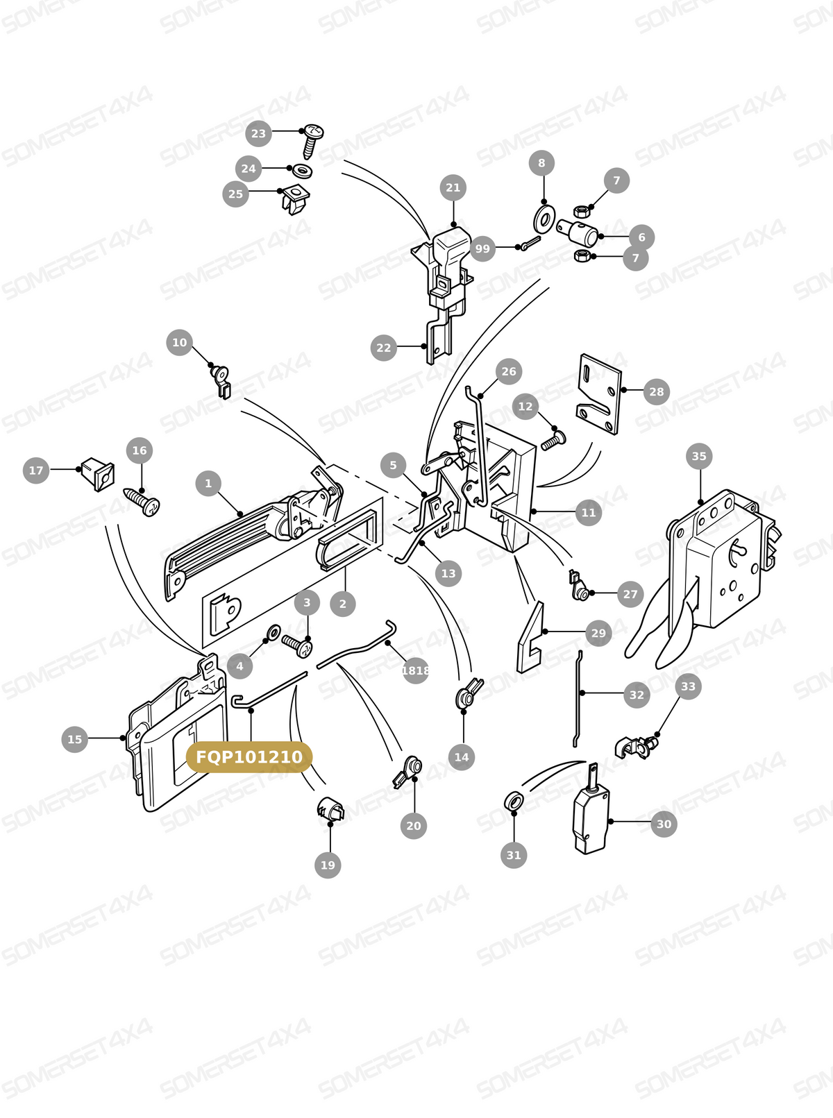 FQP101210 LAND ROVER - LINK-LOCK/LATCH From ALLMAKES