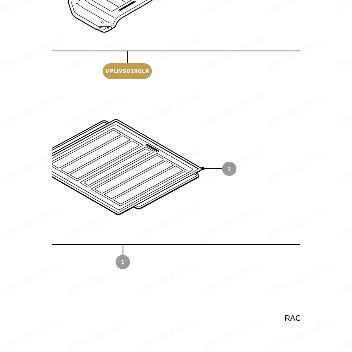 VPLWS0190LR GENUINE LAND ROVER - MATS - FLOOR - RUBBER - SET