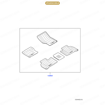 VPLWS0190LR GENUINE LAND ROVER - MATS - FLOOR - RUBBER - SET