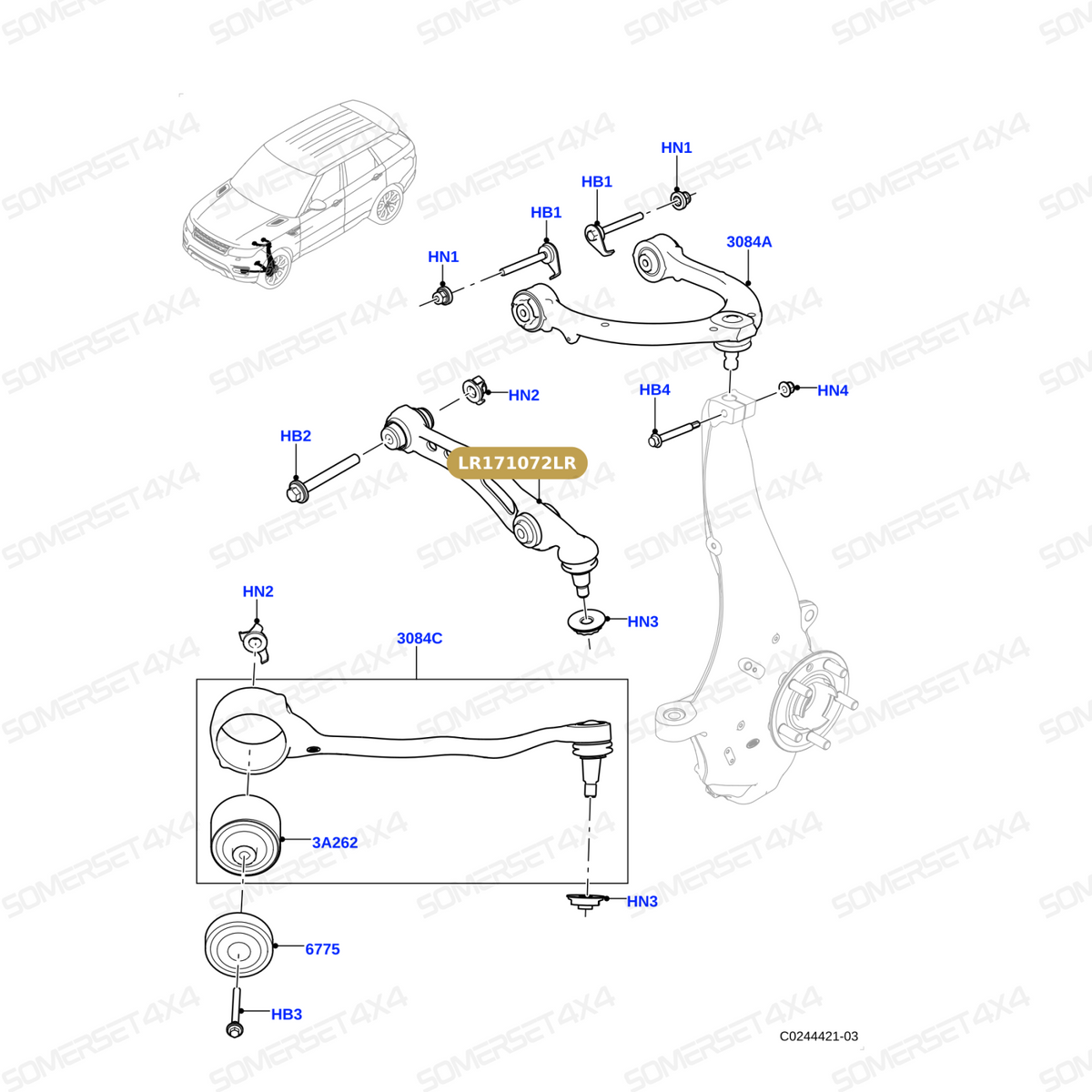 LR171072LR GENUINE LAND ROVER - ARM - FRONT SUSPENSION
