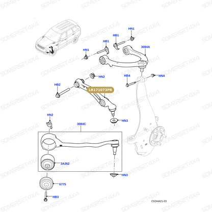 LR171073PR LAND ROVER - SUSPENSION ARM From PROEVO+