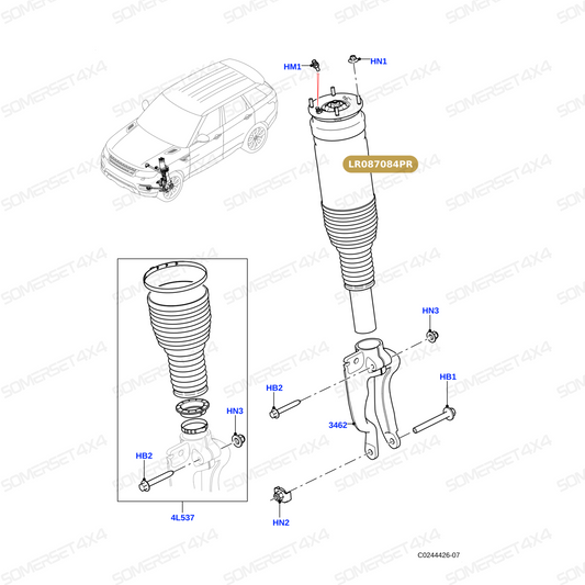 LR087084W LAND ROVER - MACPHERSON STRUT From BWI