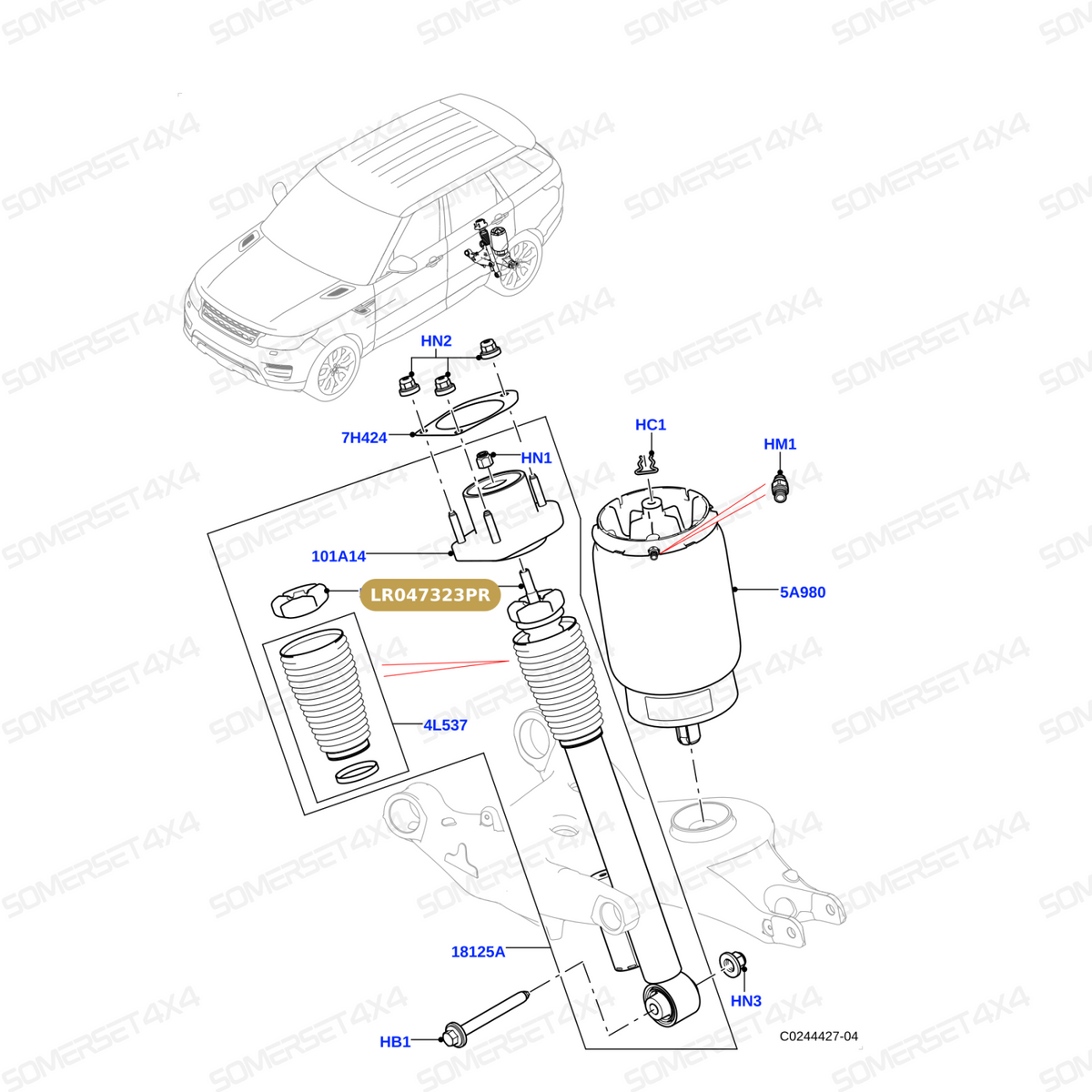 LR047323PR LAND ROVER - SHOCK ABSORBER From PROEVO+