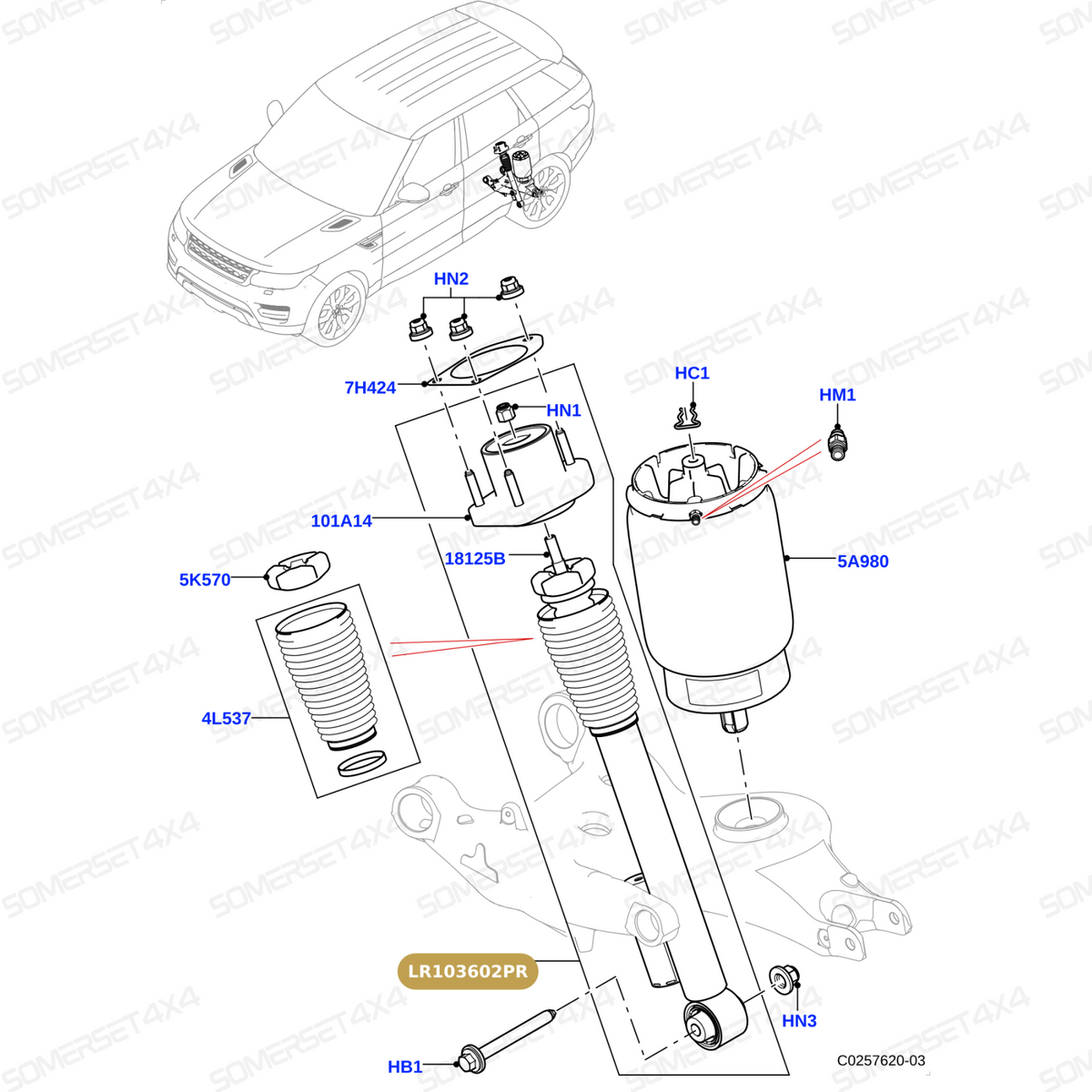 LR103602PR LAND ROVER - SHOCK ABSORBER From PROEVO+