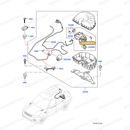 LR088858LR GENUINE LAND ROVER - SILENCER - SUSPENSION COMPRESSOR