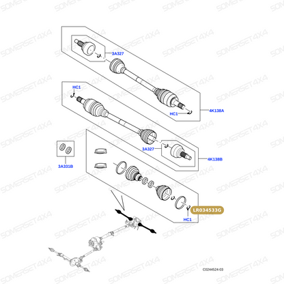 LR034533G LAND ROVER - KIT BOOT REAR - RR L405 From GKN