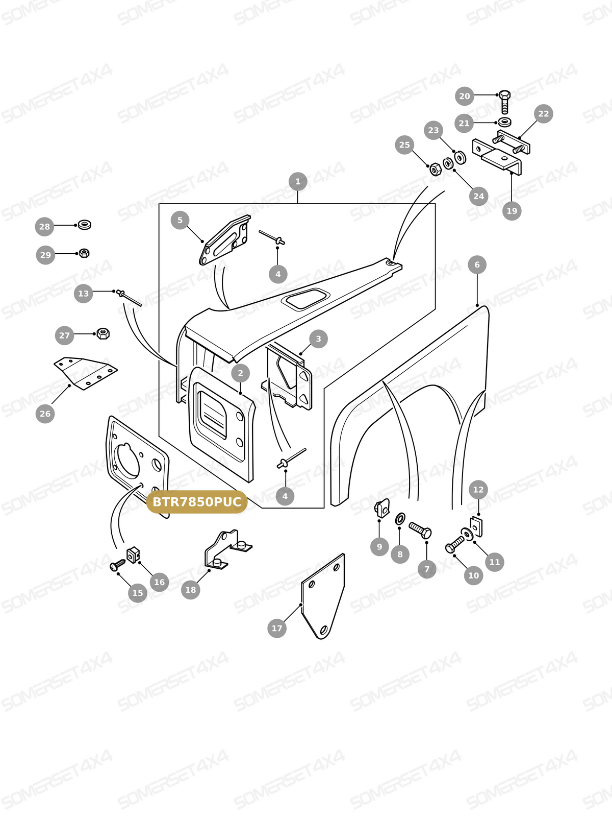 BTR7849PUC LAND ROVER - HEADLAMP - FINISHER - GRILLES AND FINISHERS - BLACK - LH From ALLMAKES