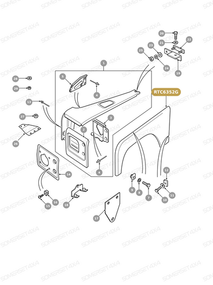 RTC6352G LAND ROVER - 90/110 N/S OUTER WING FRT From PR2 ALLMAKES OE