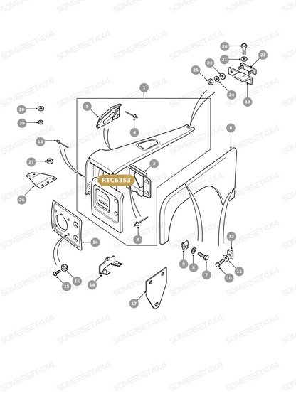RTC6353 LAND ROVER - NOSE PANEL ASSY O/S From PR2 ALLMAKES OE