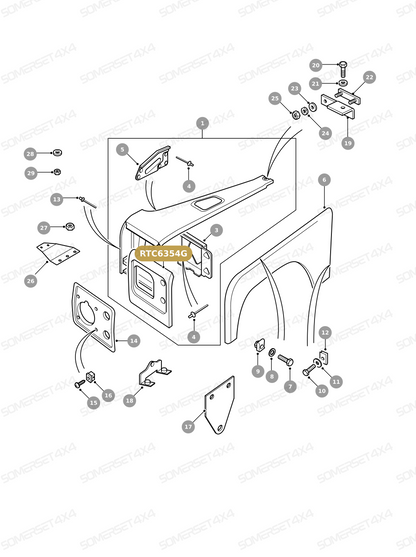 RTC6354G LAND ROVER - NOSE PANEL ASSY N/S From PR2 ALLMAKES OE