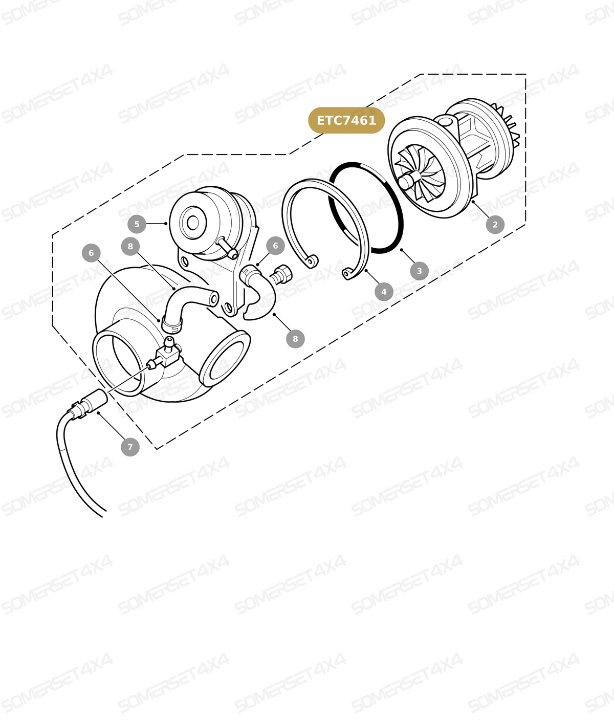 ETC7461 LAND ROVER - TURBOCHARGER ASSY From GARRETT