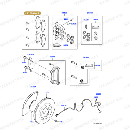 LR162044LR GENUINE LAND ROVER - KIT - CALIPER BRAKE PAD