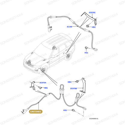 LR033461 LAND ROVER - SENSOR ABS - FR - RR L405 - RRS14> From AUTOTEC