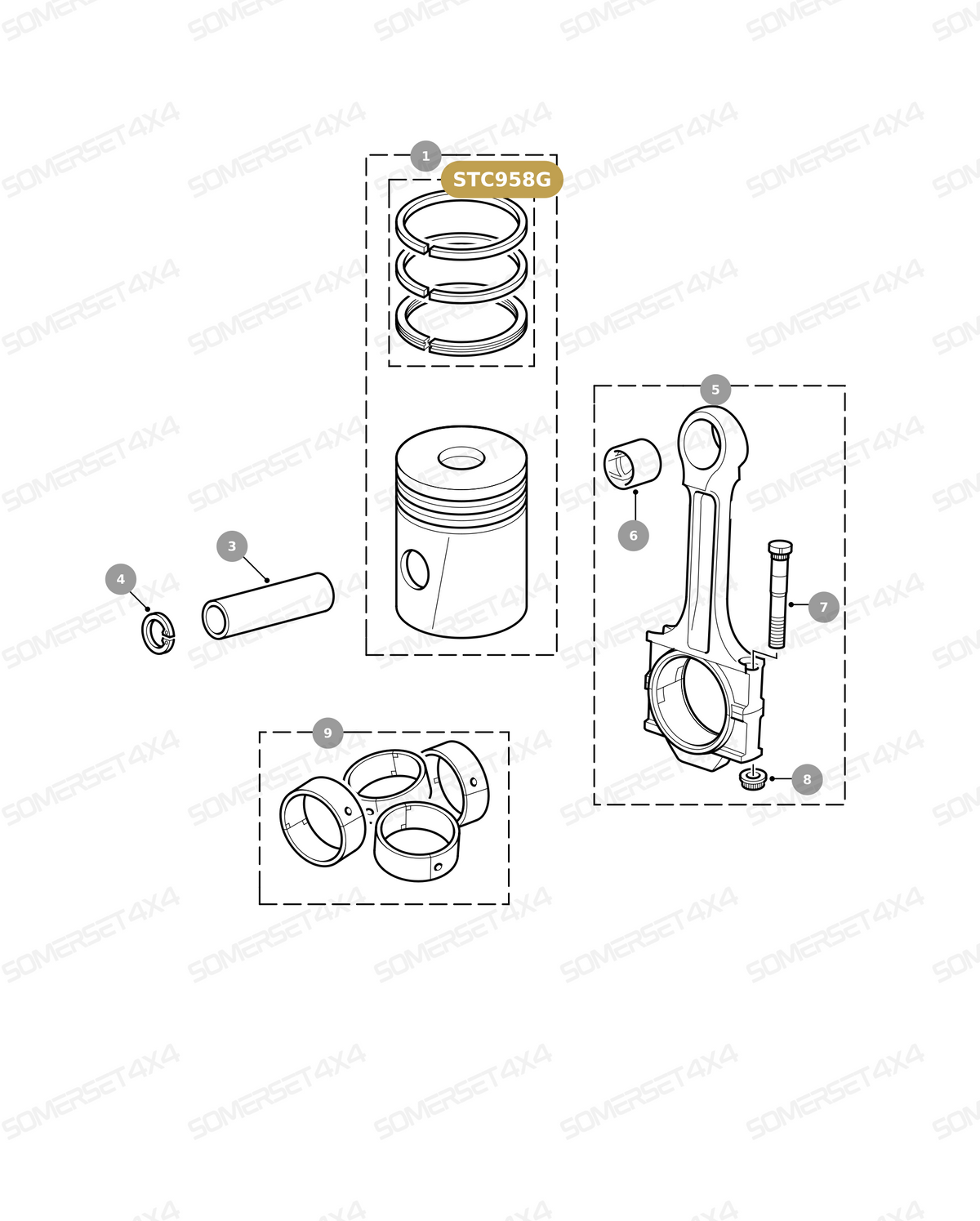 STC958G LAND ROVER - RING SET - PISTON - STANDARD - 300TDI From KS