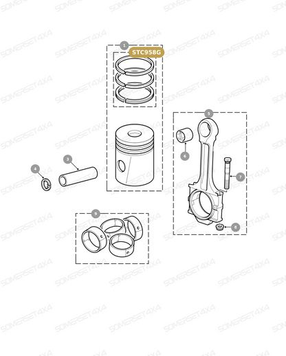 STC958G LAND ROVER - RING SET - PISTON - STANDARD - 300TDI From KS