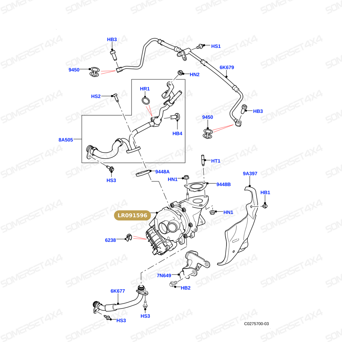 LR091596 LAND ROVER - TURBOCHARGER- NEW From GARRETT