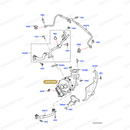 LR091596 LAND ROVER - TURBOCHARGER- NEW From GARRETT