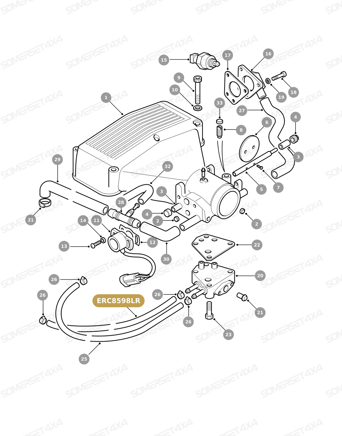 ERC8598LR GENUINE LAND ROVER - HOSE