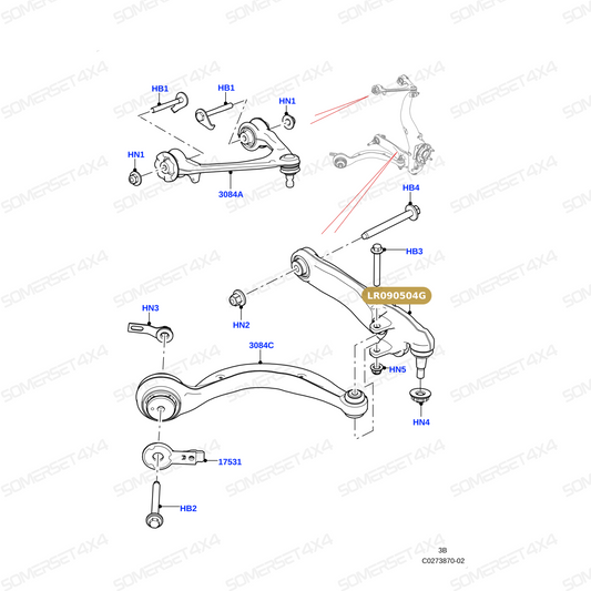 LR090504G LAND ROVER - SUSPENSION ARM From LEMFORDER