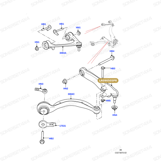 LR090505PR LAND ROVER - SUSPENSION ARM FRONT LOWER LATERAL RH From PROEVO+