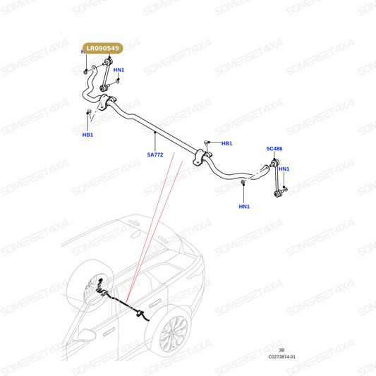 LR090549 LAND ROVER - LINK-ANTI ROLL BAR-REAR L560 From SIDEM