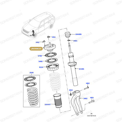 LR090635 LAND ROVER - MOUNTING - SHOCK ABSORBER From ALLMAKES