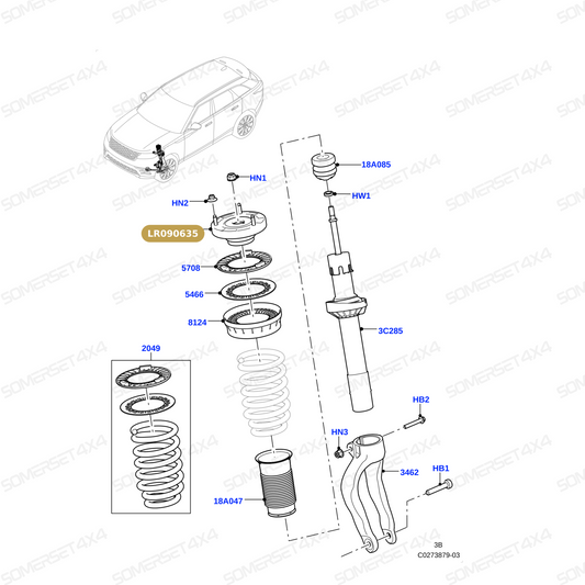 LR090635 LAND ROVER - MOUNTING - SHOCK ABSORBER From ALLMAKES