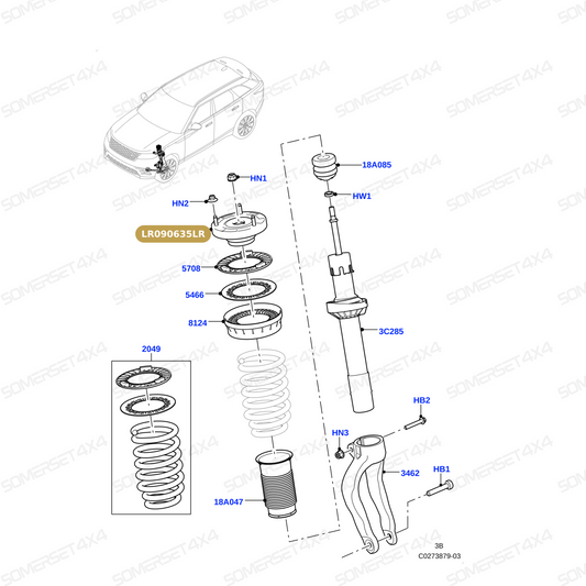 LR090635LR GENUINE LAND ROVER - MOUNTING - SHOCK ABSORBER