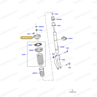LR090635LR GENUINE LAND ROVER - MOUNTING - SHOCK ABSORBER