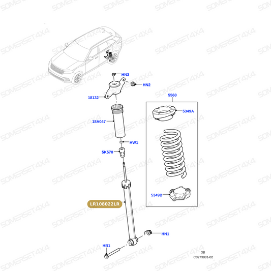 LR108022LR GENUINE LAND ROVER - SHOCK ABSORBER