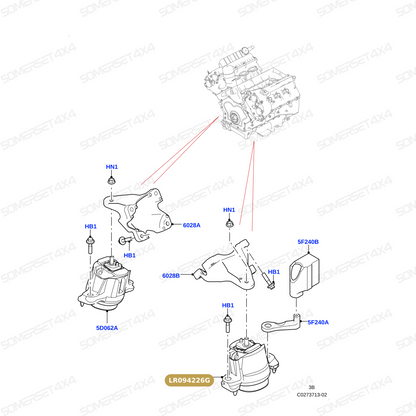 LR094226G LAND ROVER - BRACKET - ENGINE MOUNTING From PR2 ALLMAKES OE