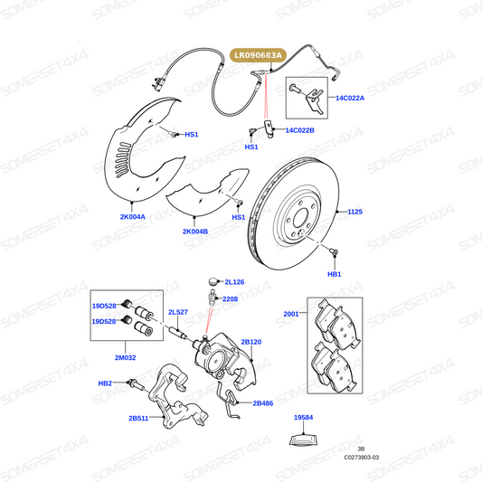 LR090683A LAND ROVER - SENSOR-BRAKE WEAR-FRONT L560 From AUTOTEC