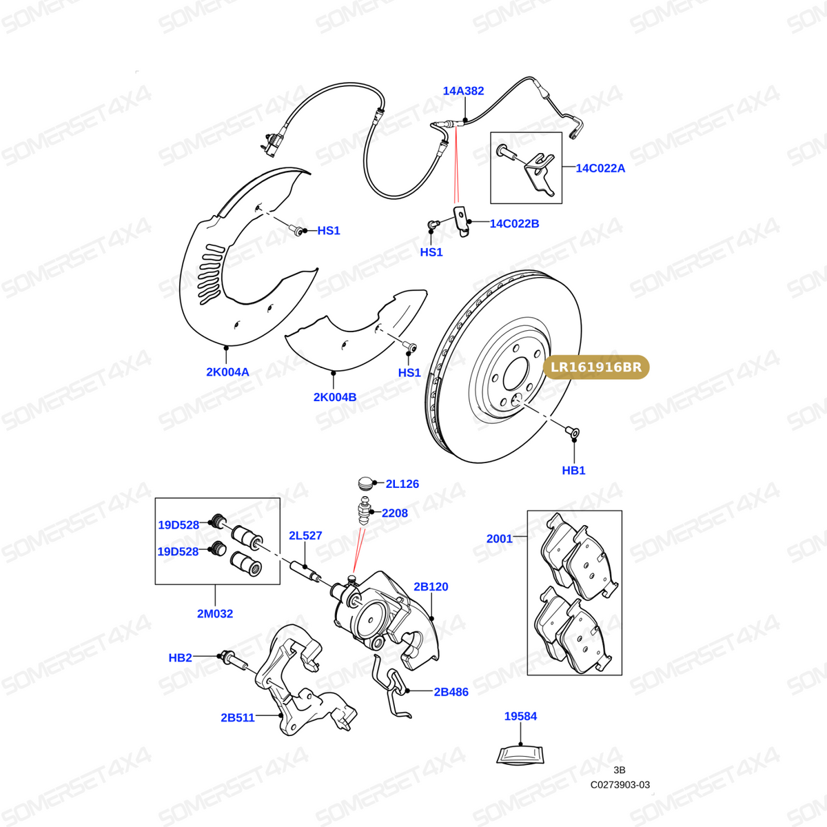 LR161916BR LAND ROVER - DISC - BRAKE From BREMBO