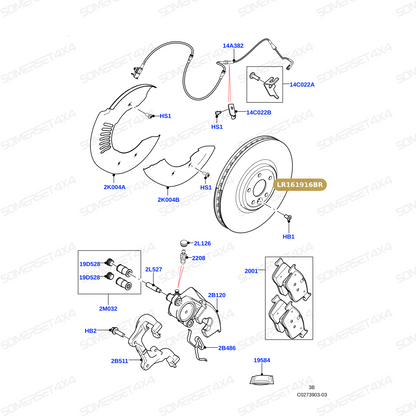 LR161916BR LAND ROVER - DISC - BRAKE From BREMBO