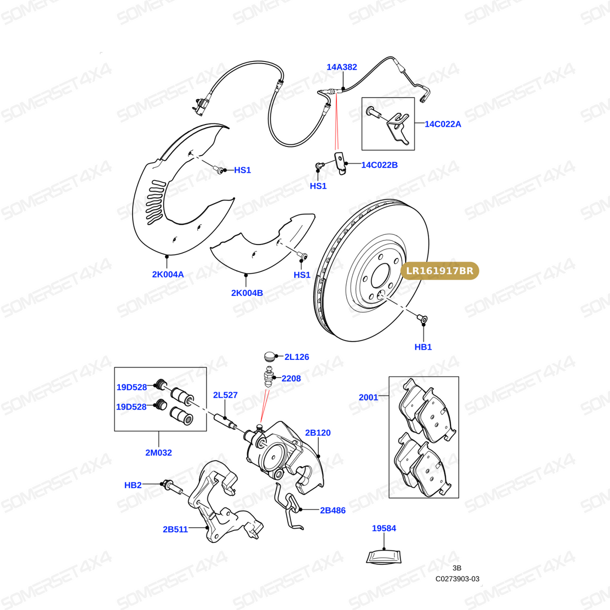 LR161917BR LAND ROVER - BRAKE DISC From BREMBO