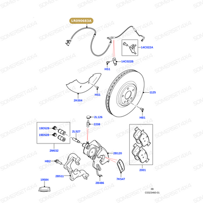 LR090683A LAND ROVER - SENSOR-BRAKE WEAR-FRONT L560 From AUTOTEC
