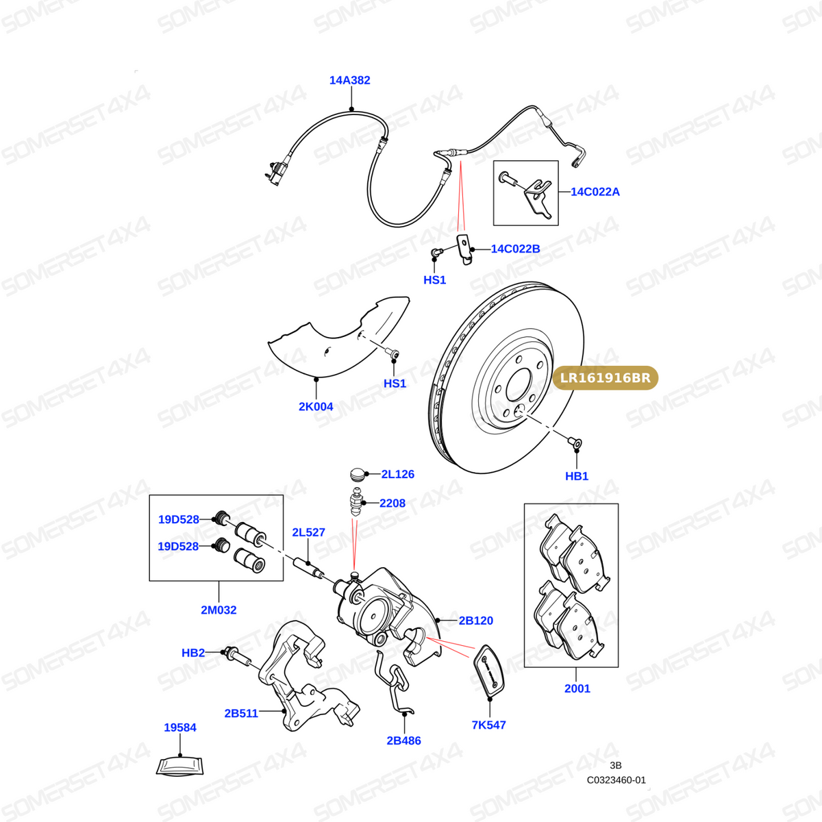 LR161916BR LAND ROVER - DISC - BRAKE From BREMBO