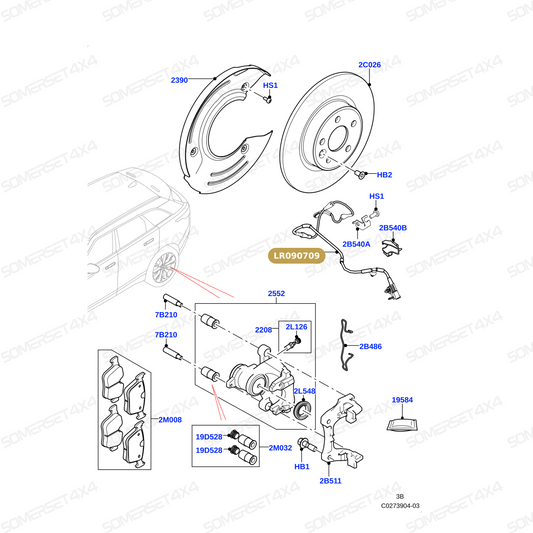 LR090709 LAND ROVER - SENSOR-BRAKE WEAR-REAR (-R DYNAMIC) L560 From AUTOTEC