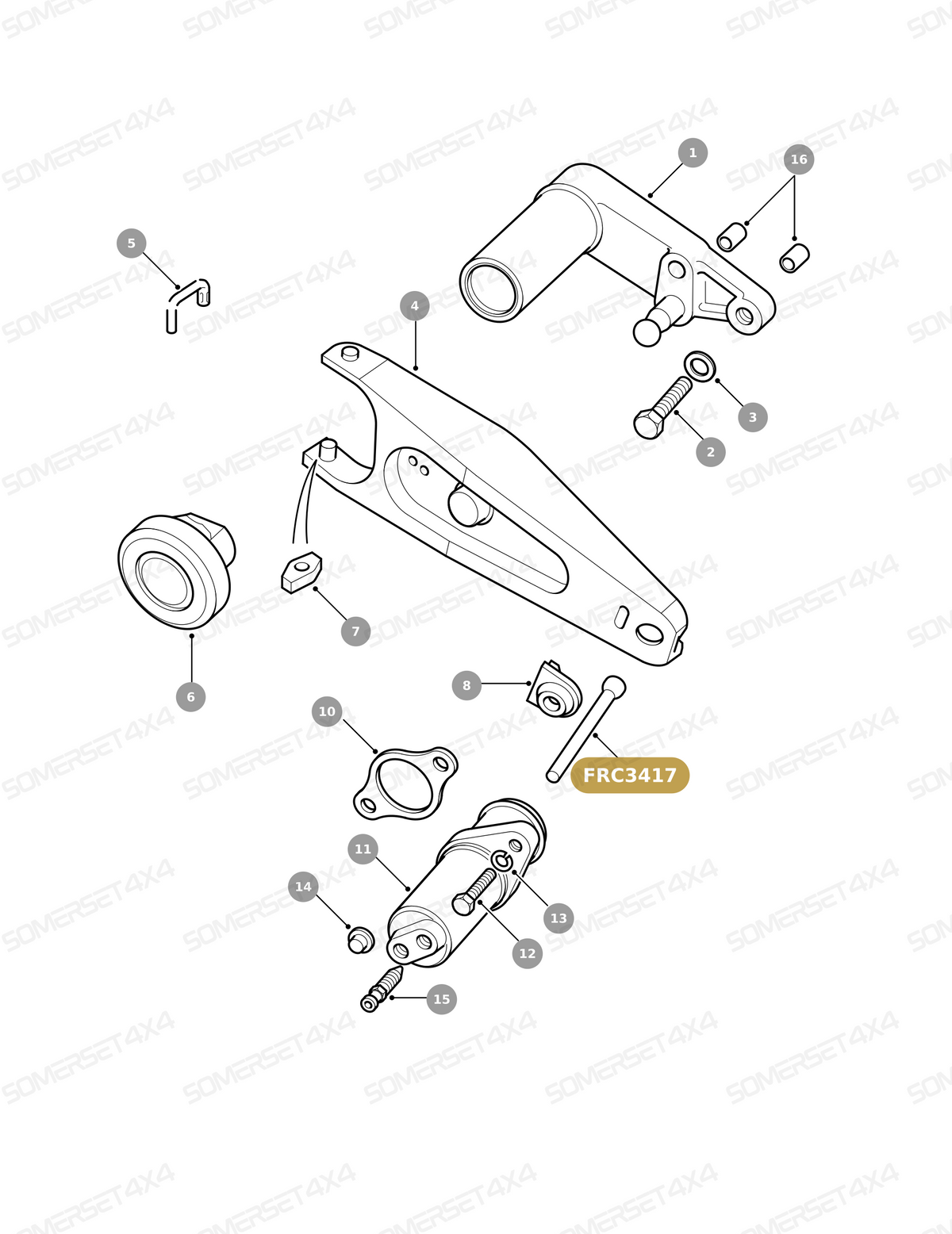 FRC3417 LAND ROVER - PUSH ROD - CLUTCH SLAVE CYLINDER - LT77 From PR2 ALLMAKES OE