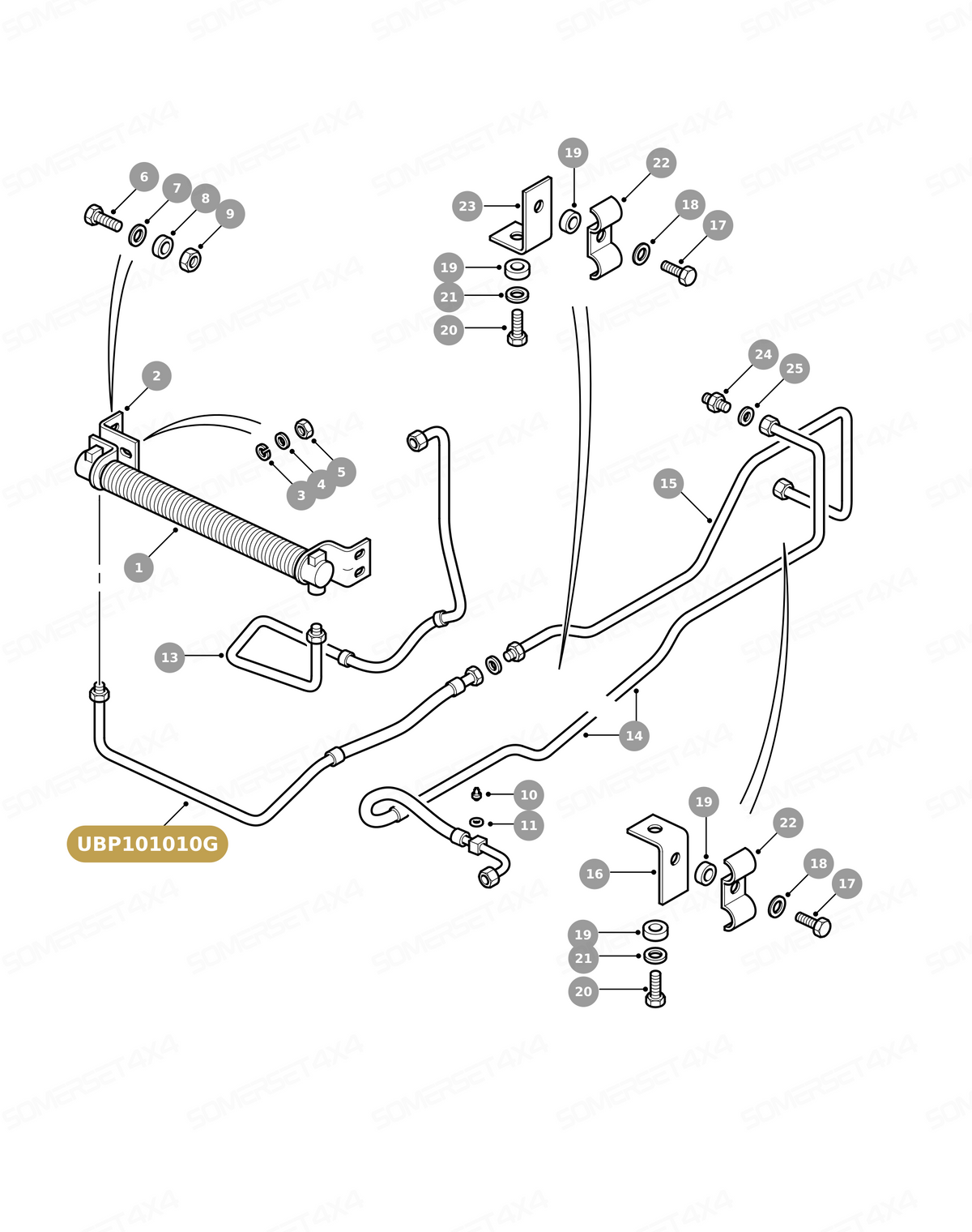 UBP101010G LAND ROVER - PIPE - OIL COOLER From PR2 ALLMAKES OE