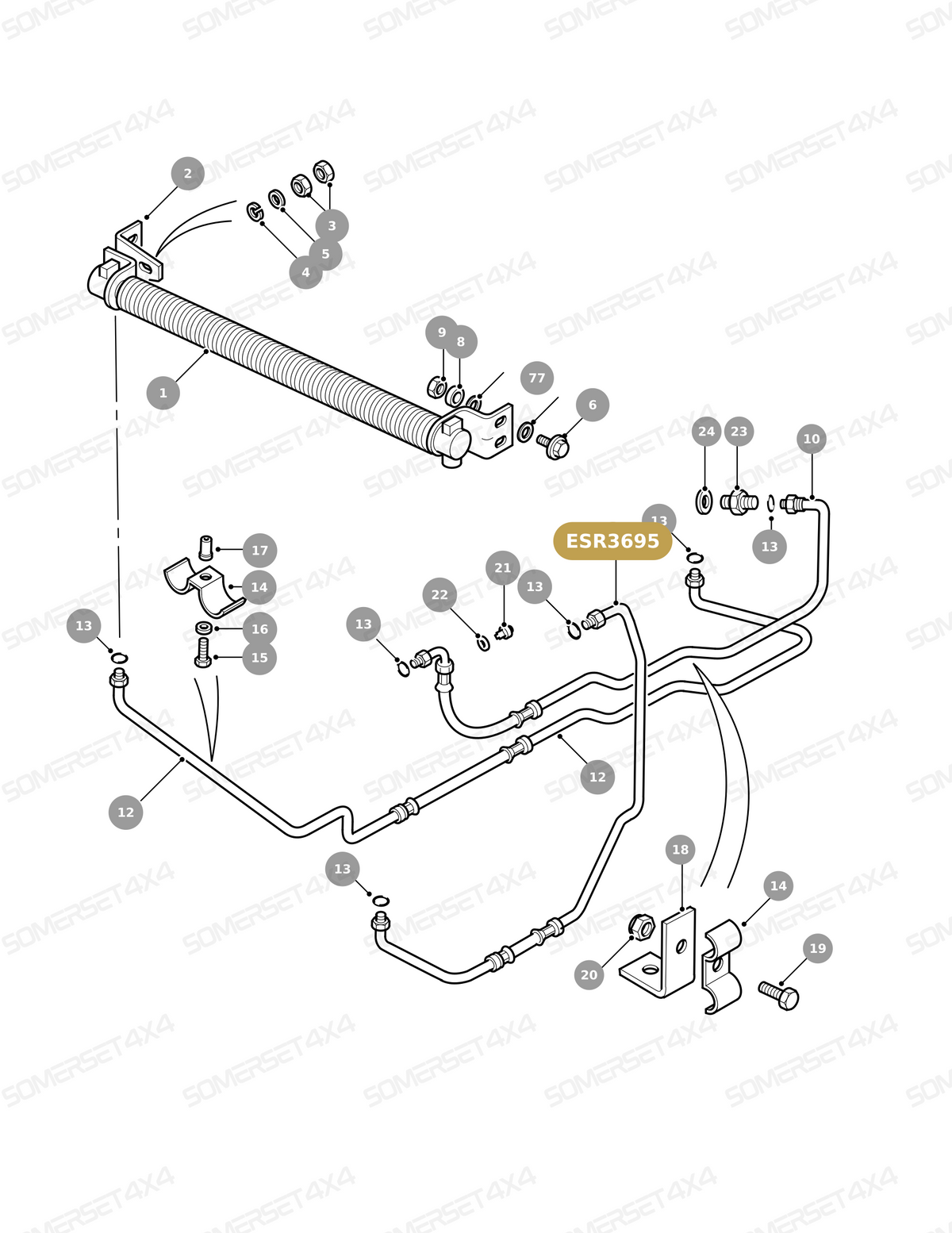 ESR3695 LAND ROVER - PIPE - OIL COOLER - TRANSMISSION From ALLMAKES
