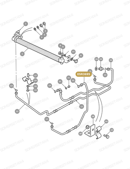ESR3695 LAND ROVER - PIPE - OIL COOLER - TRANSMISSION From ALLMAKES