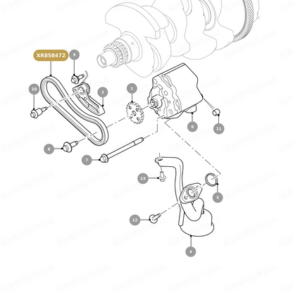 XR858472 GENUINE JAGUAR - CHAIN-OIL PUMP