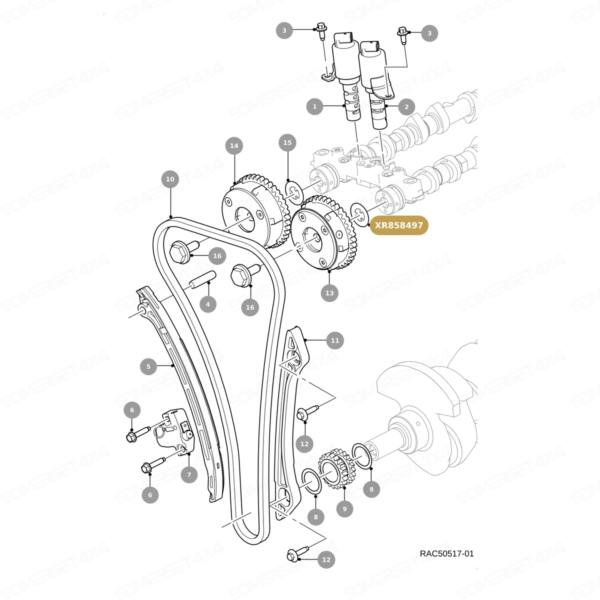 XR858497 GENUINE JAGUAR - SPACER