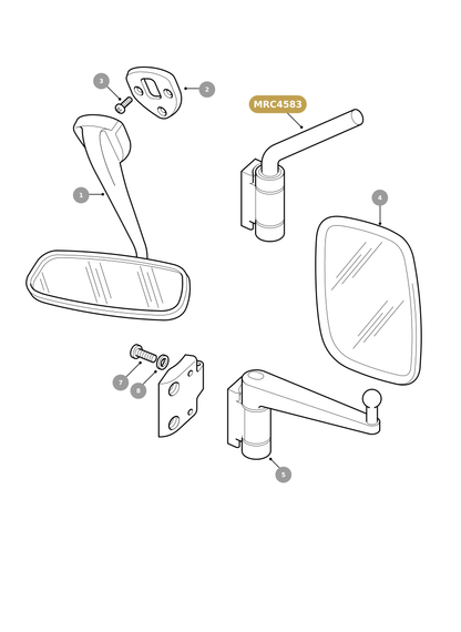 MRC4583 LAND ROVER - MIRROR ARM From BRITAX