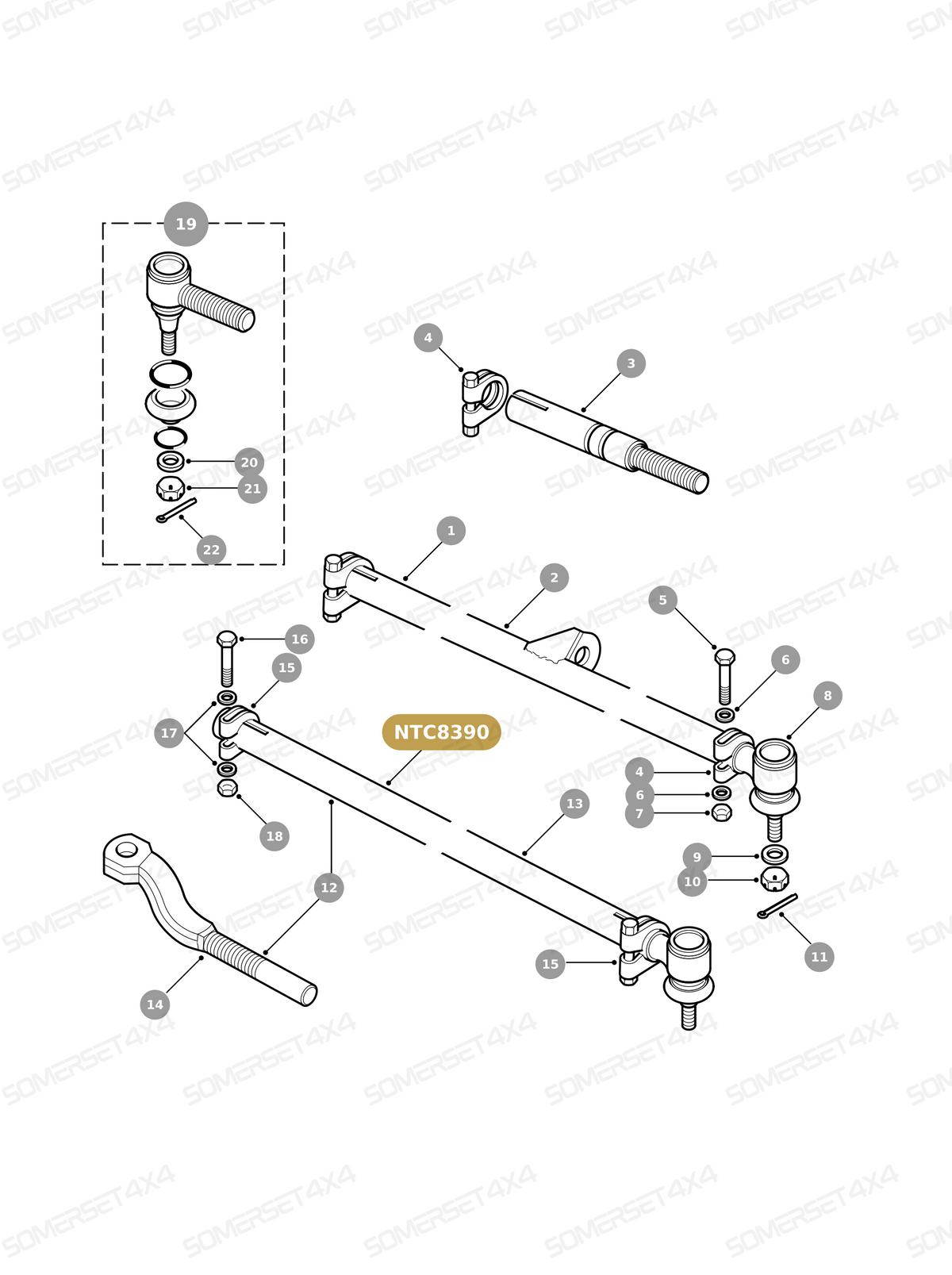 NTC8390 LAND ROVER - TUBE - TRACK ROD - DRAG LINK AND DAMPERS - DRAG LINK From ALLMAKES